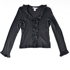 Free People early 2010s boho ruffle sweater-Size S